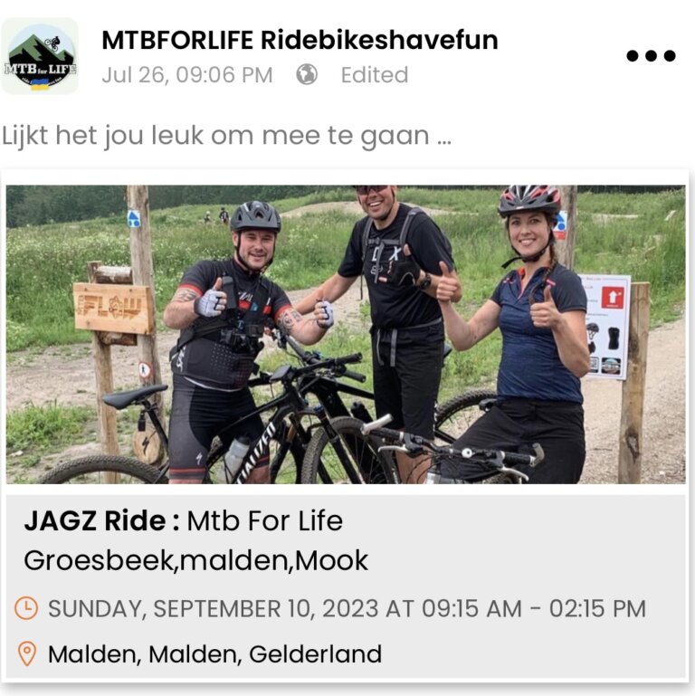 MTB for Life Tocht – Groesbeek, Malden, Mook